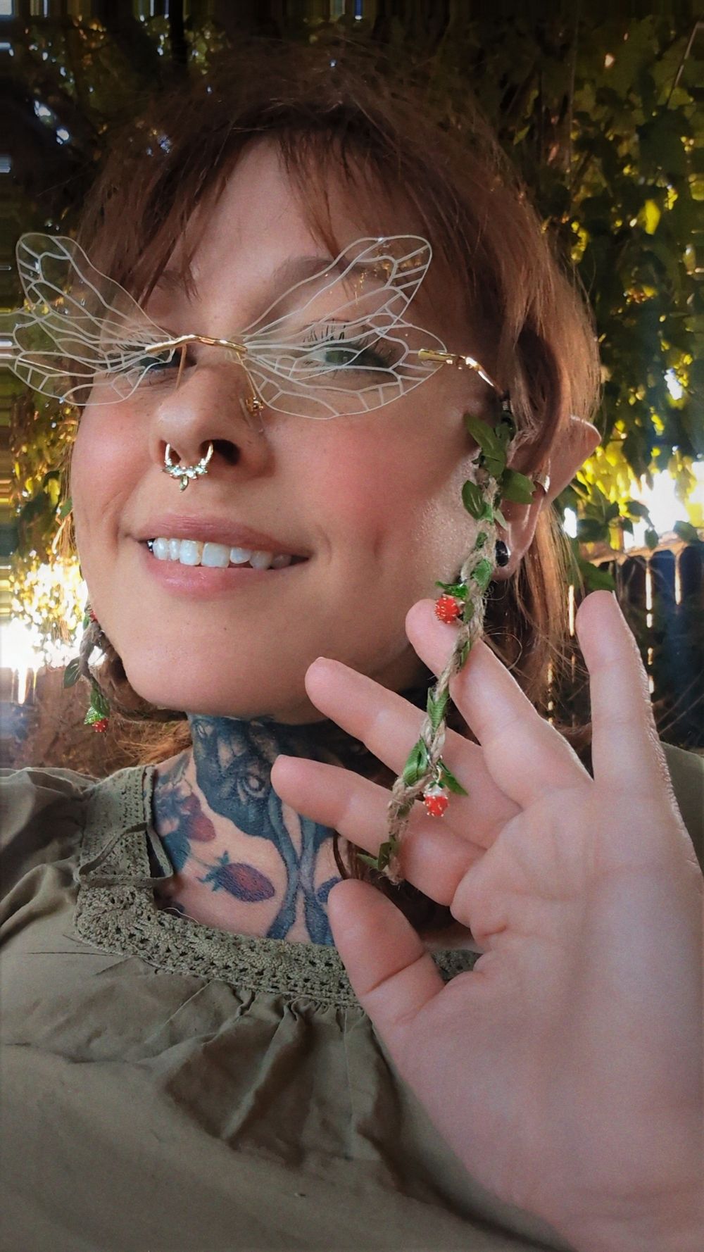 Strawberry Vines eyeglass chain